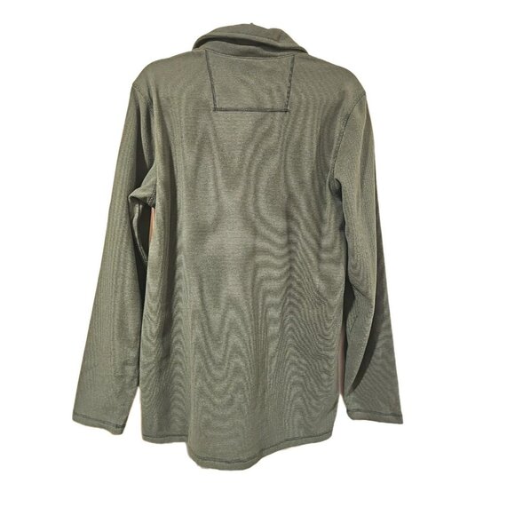 NWT LL Bean Men's Med-Tall Henley Fleece Pullover Basil Green Comfy Soft Preppy - Picture 2 of 7